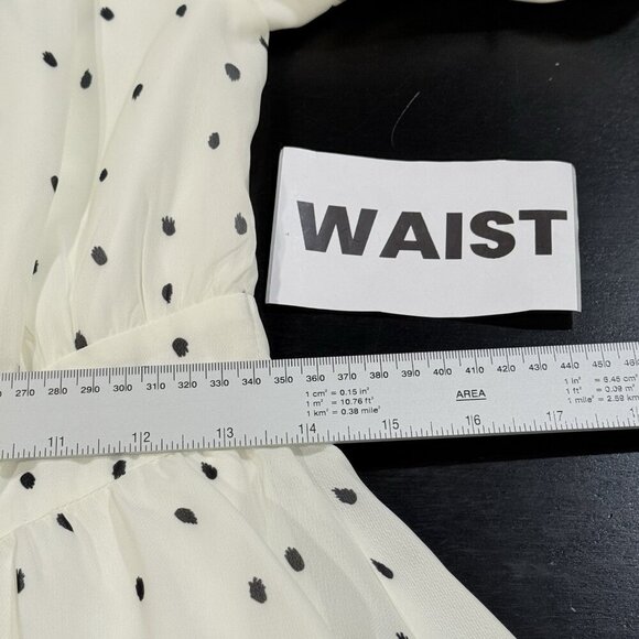 Anthropologie OPT Milkmaid Cream Black Polka Dot Dress Womens Small - Picture 12 of 13